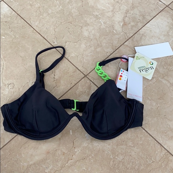 Red Carter Triangle Underwire Chain Bikini Top - Picture 1 of 6